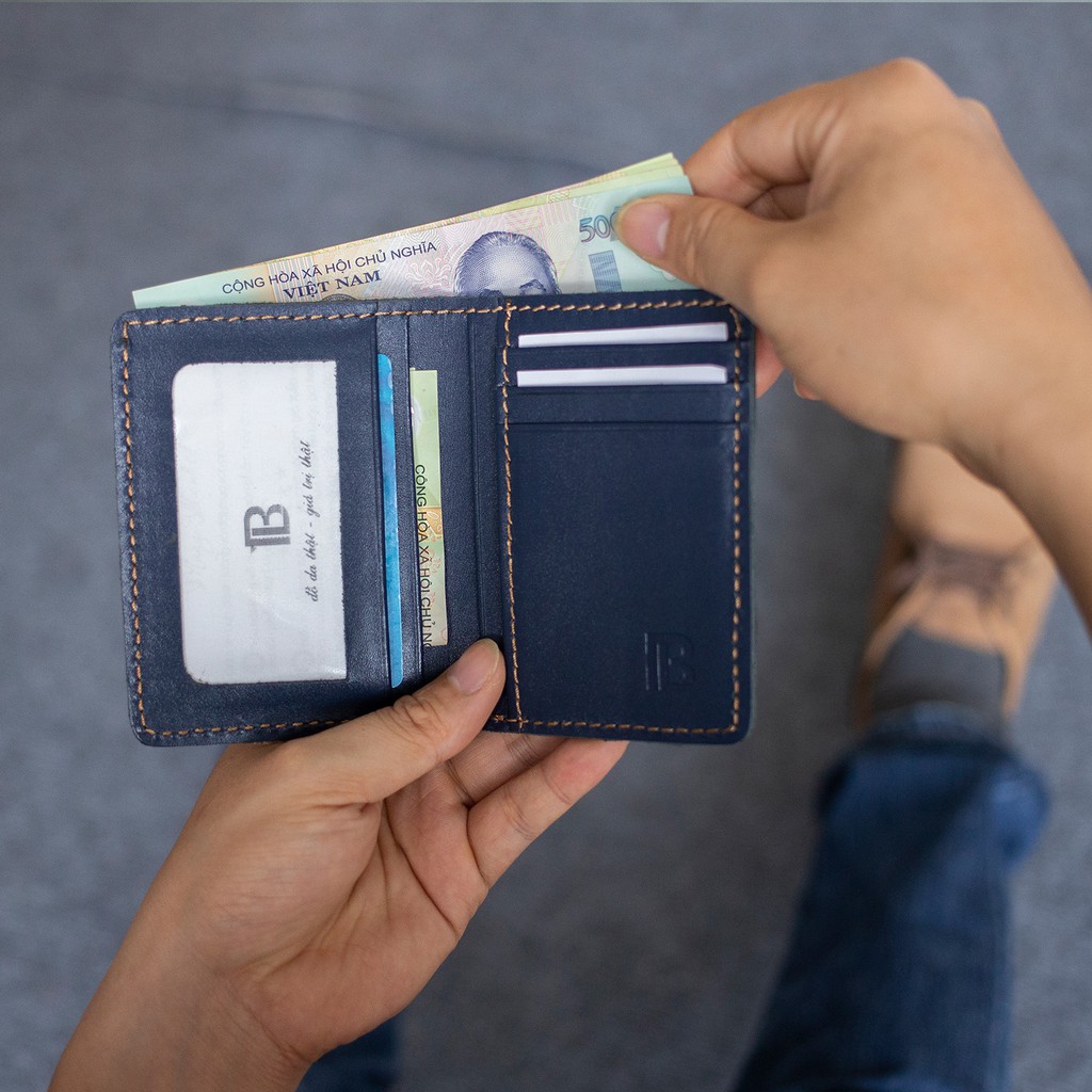 Ví nam nhỏ gọn V116 cao cấp- Ví nam mini da bò Nappa, 2 màu lựa chọn-Da thật, thương hiệu Bụi leather-BH 24 tháng