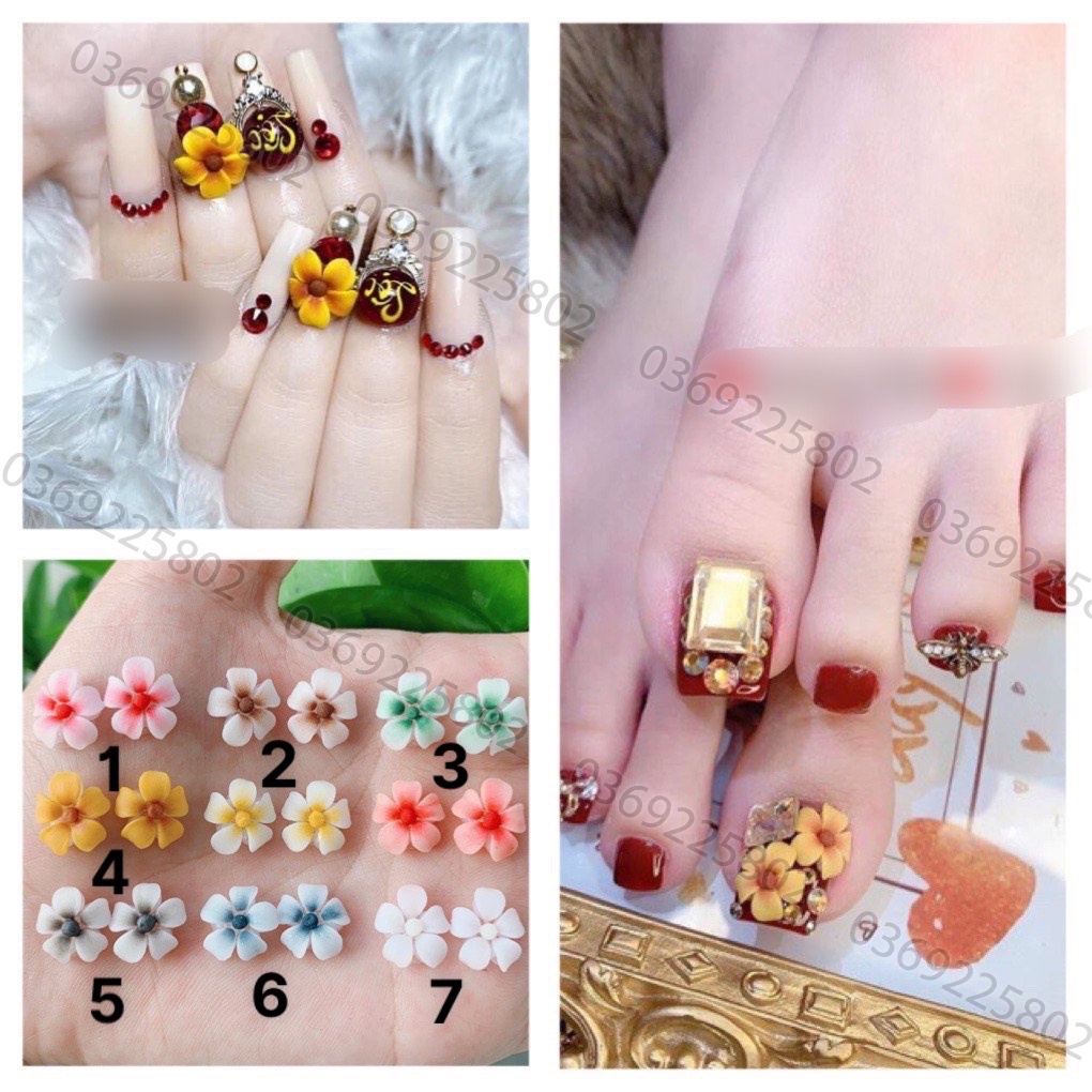 Hoa bột, hoa sứ trang trí móng