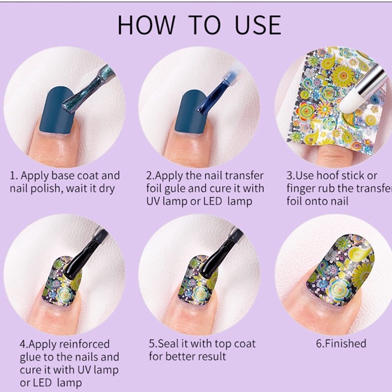 Foil dán móng hình hoa cúc 10 tấm