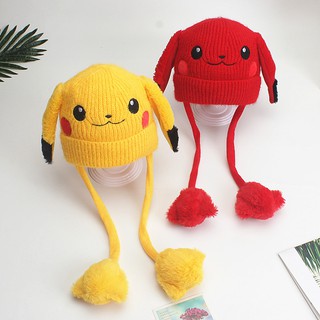 Mũ len giữ ấm tai họa tiết Pikachu dễ thương cho bé