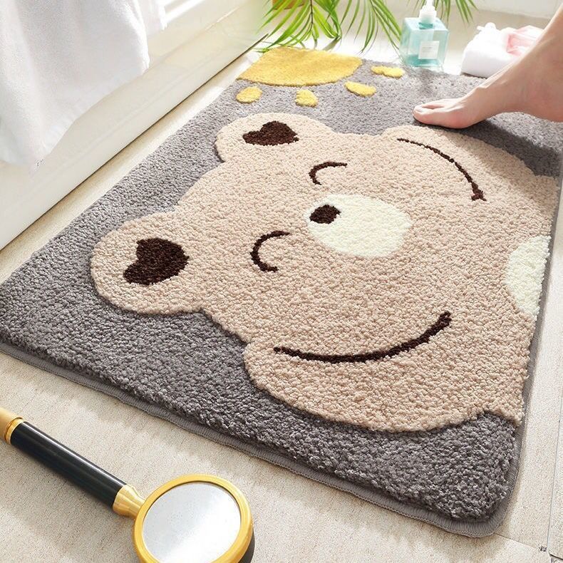 Thảm Trải Sàn Chống Trượt Phòng Tắm Giả Cashmere Thảm Phim Hoạt Hình Phòng Tắm Cửa Nhà Vệ Sinh Thấm Nước Thảm Trải Sàn Chống Bám Bẩn
