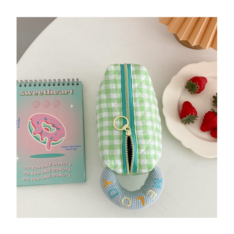 Túi Đựng Bút / Mỹ Phẩm mini Họa Tiết Hoạt Hình Màu Tương Phản Phong Cách Hàn Quốc Cho Nữ Ốp