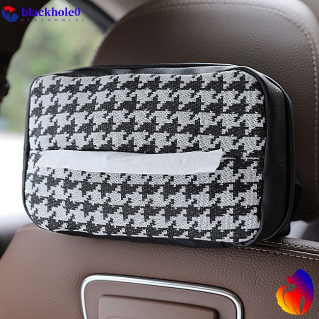 Túi Da Đựng Khăn Giấy Đa Năng Họa Tiết Sọc Caro / Kẻ Ô Thời Trang Cho Xe Hơi