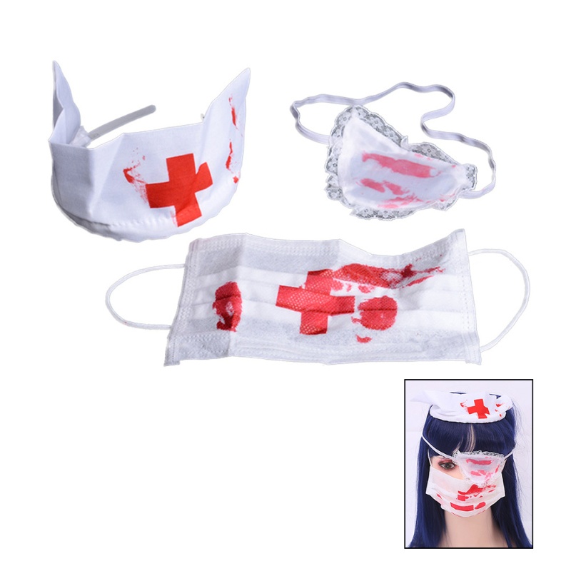Bộ Phụ Kiện Mũ Hầu Gái Hóa Trang Halloween