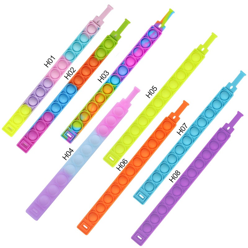 Vòng tay phối đồ chơi nhấn bong bóng giảm căng thẳng bằng silicon