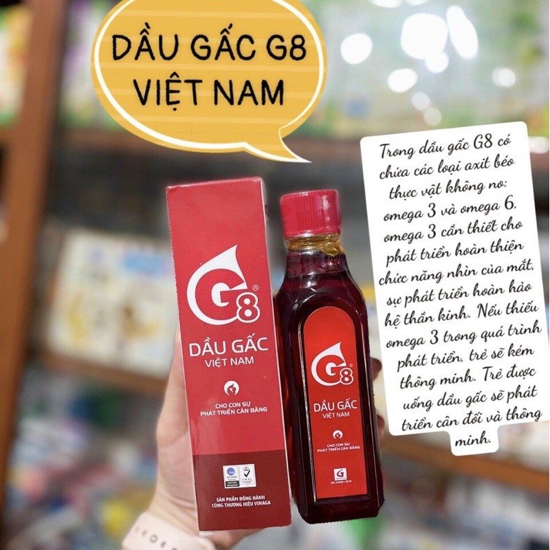 Dầu gấc G8 cho bé ăn dặm 185ml (date 5/2023)