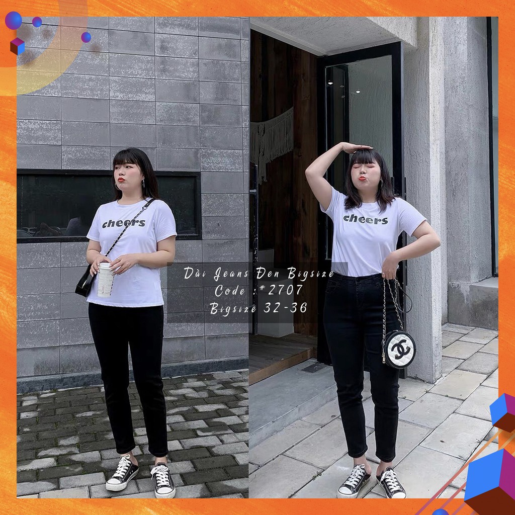 [Size 32~36] Quần Skinny Jeans Đen Trơn - Bigsize/Lưng Cao/Co Giãn