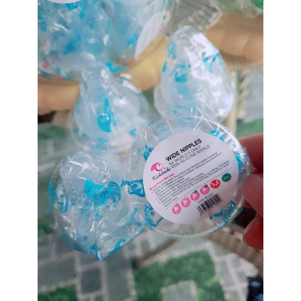 Núm vú cổ rộng silicon siêu mềm KICHI Size S, M, L, Y