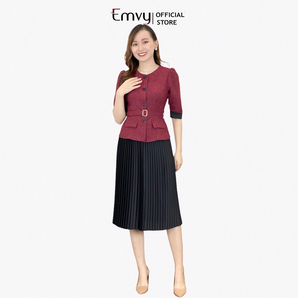 Áo Vest nữ công sở chất liệu dạ xước cao cấp EMVY E5