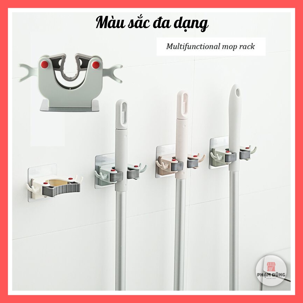 Kẹp cây lau nhà có móc treo dán tường chịu lực đa năng