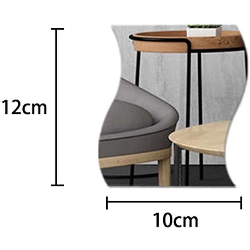 Bộ 6 Miếng Dán Tường Tráng Gương 3D Thiết Kế Hình Sóng Sáng Tạo Trang Trí Phòng Cho Bé