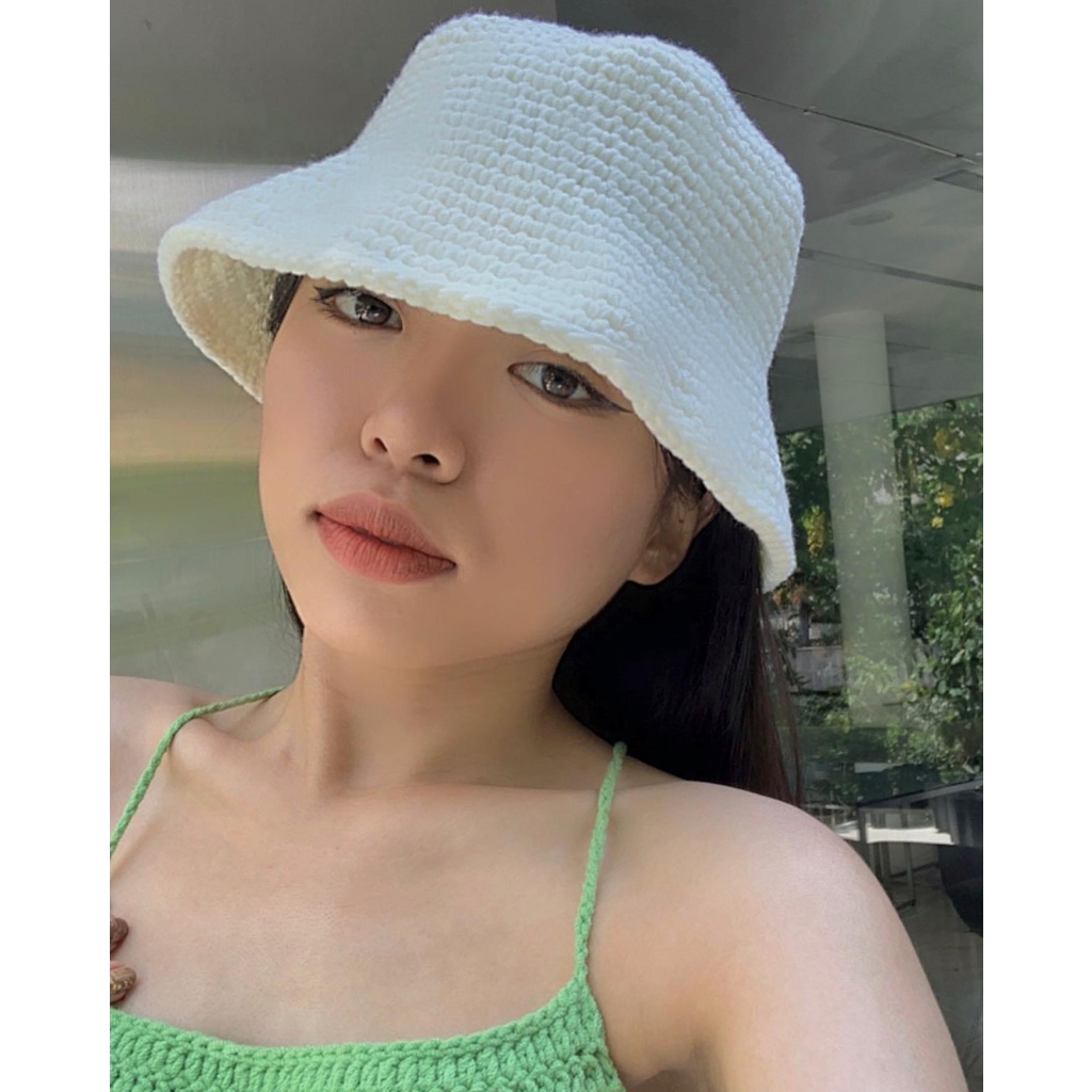 Nón Len Bucket Tai Bèo Nhiều Màu - Crochet Bucket Hat