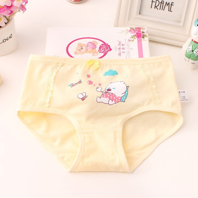 Bộ 3 Quần Lót Cotton Viền Ren Cho Bé Gái