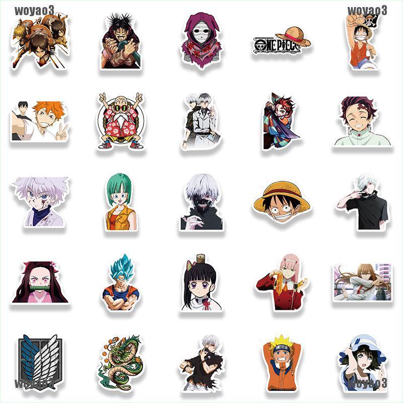 Set 50 Miếng Dán Trang Trí Laptop / Ván Trượt Họa Tiết Graffiti Cổ Điển