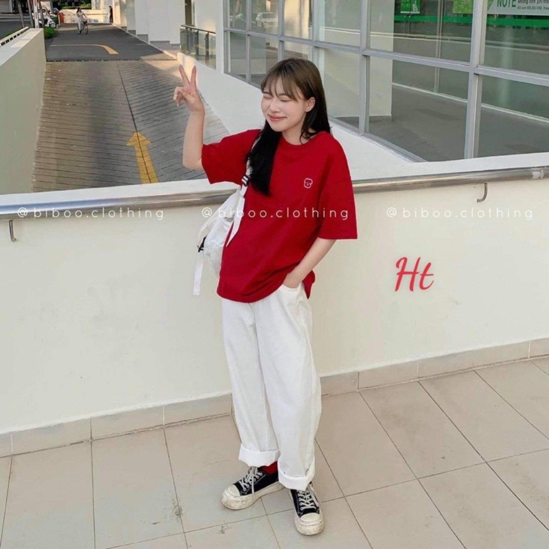 Sét áo gấu đỏ +quần Kaki trắng HT11