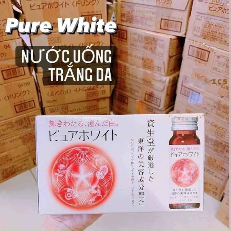 Nước uống Collagen Shiseido Pure White Nhật Bản chống lão hoá hộp 10 lọ