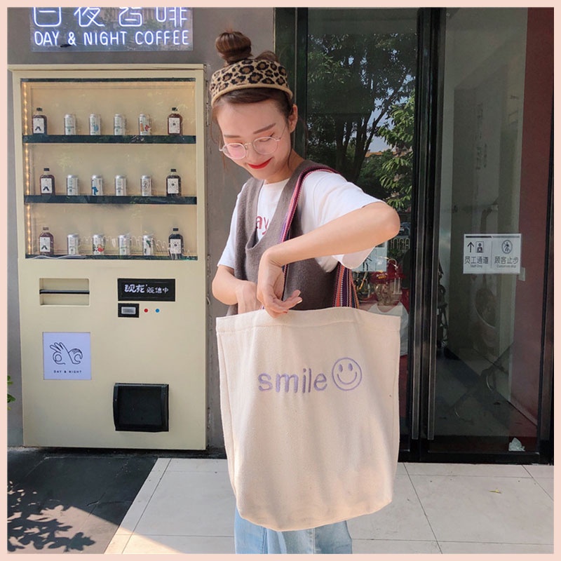 Túi tote vải canvas đi học đeo chéo nữ Tina shop TX036