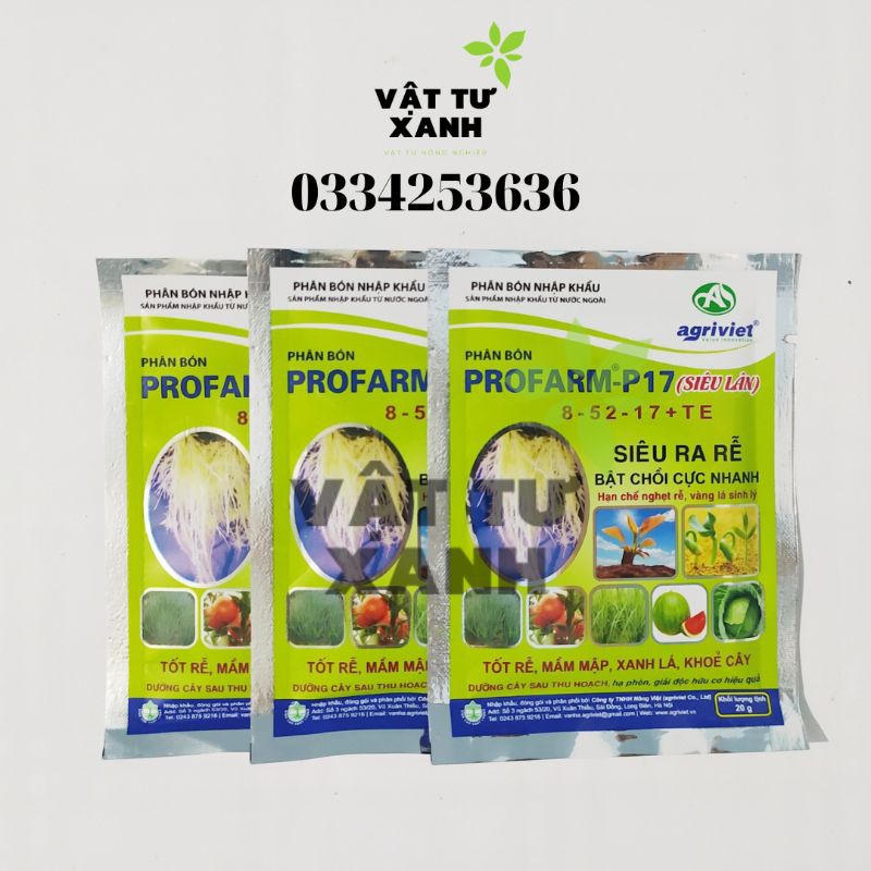 Phân bón Profarm- P17 8- 52-17 + TE siêu ra rễ, bật chồi cực nhanh