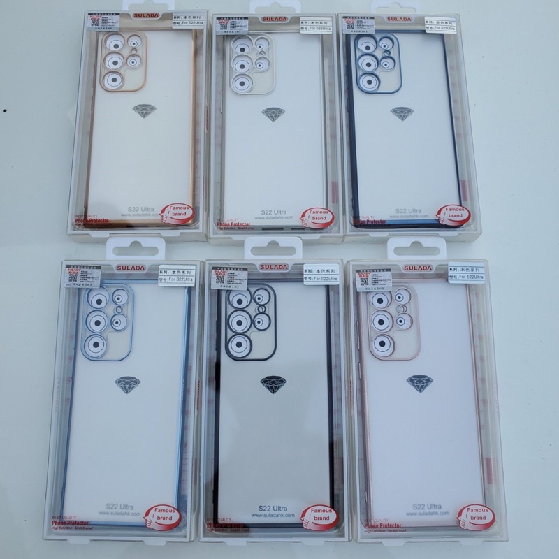 Ốp lưng sulada nhám viền màu cho Samsung S22, S22 Plus, S22 Ultra chống Vân tay, mồi hôi siêu đẹp