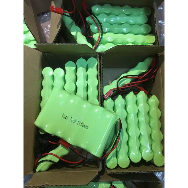 Pin dung lượng cao Kosi 4.8V 6V 7.2V 2800mAh giắc SM JST - pin NI-MH NI-CD jack cắm dẹt cho xe ô tô điều khiển từ xa RC