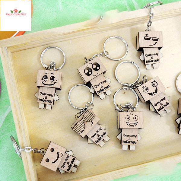 [Mã giảm] Móc Khóa Gỗ Danbo Siêu Dễ Thương Cute -W29-D7T3