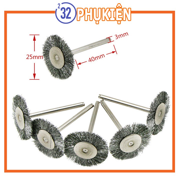 Chổi đánh rỉ sét trục 3mm - (5k/1 chổi)
