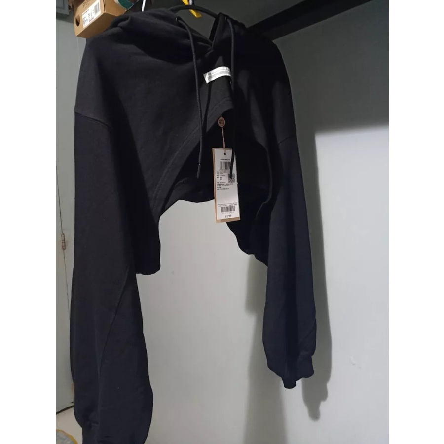 Áo hoodie Croptop Vero Moda Black - tặng kèm Áo ống hình in zebra ngựa vằn - áo khoác nữ