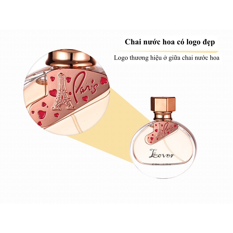 Nước hoa nữ thơm lâu dịu ngọt Paris Lover hương thơm bay bổng, nhẹ nhàng quyến rũ sexy, giữ mùi lâu 50ml PN007