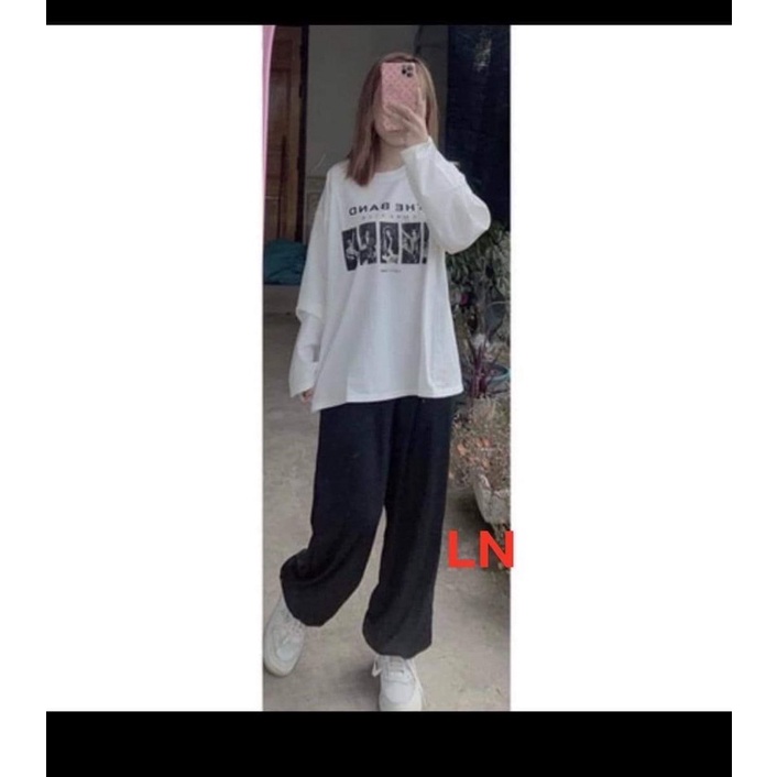 Sét áo 3D xuông hình đen trắng và quần bom LN11