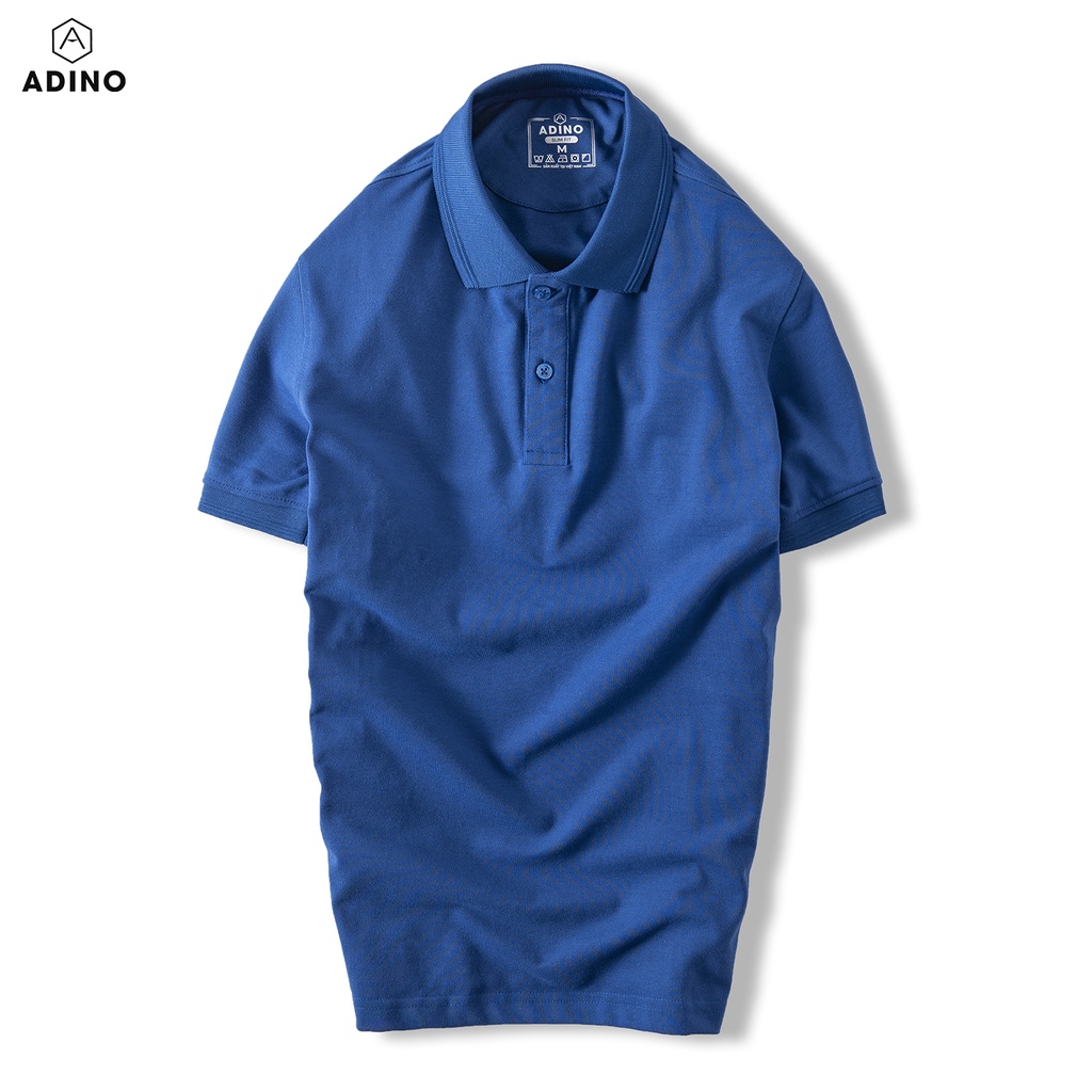 Áo polo nam ADINO 6 màu phối viền chìm vải cotton co giãn dáng công sở slimfit trẻ trung AP80-AP85