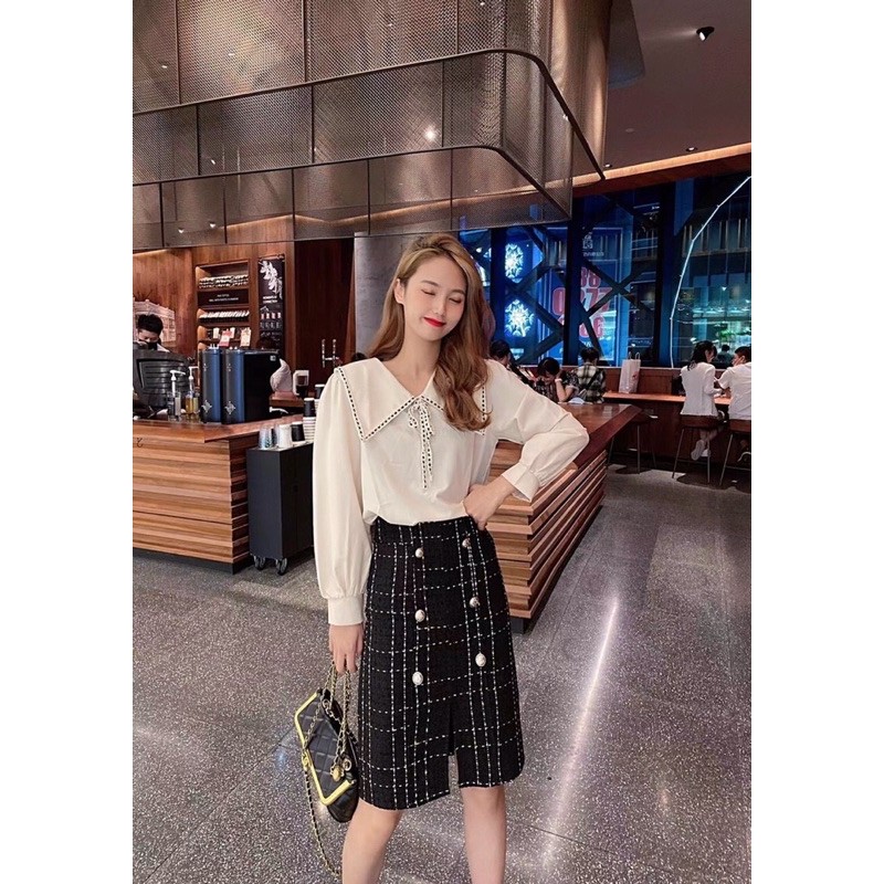 Chân váy dạ kẻ dáng dài QC loại 1 | BigBuy360 - bigbuy360.vn