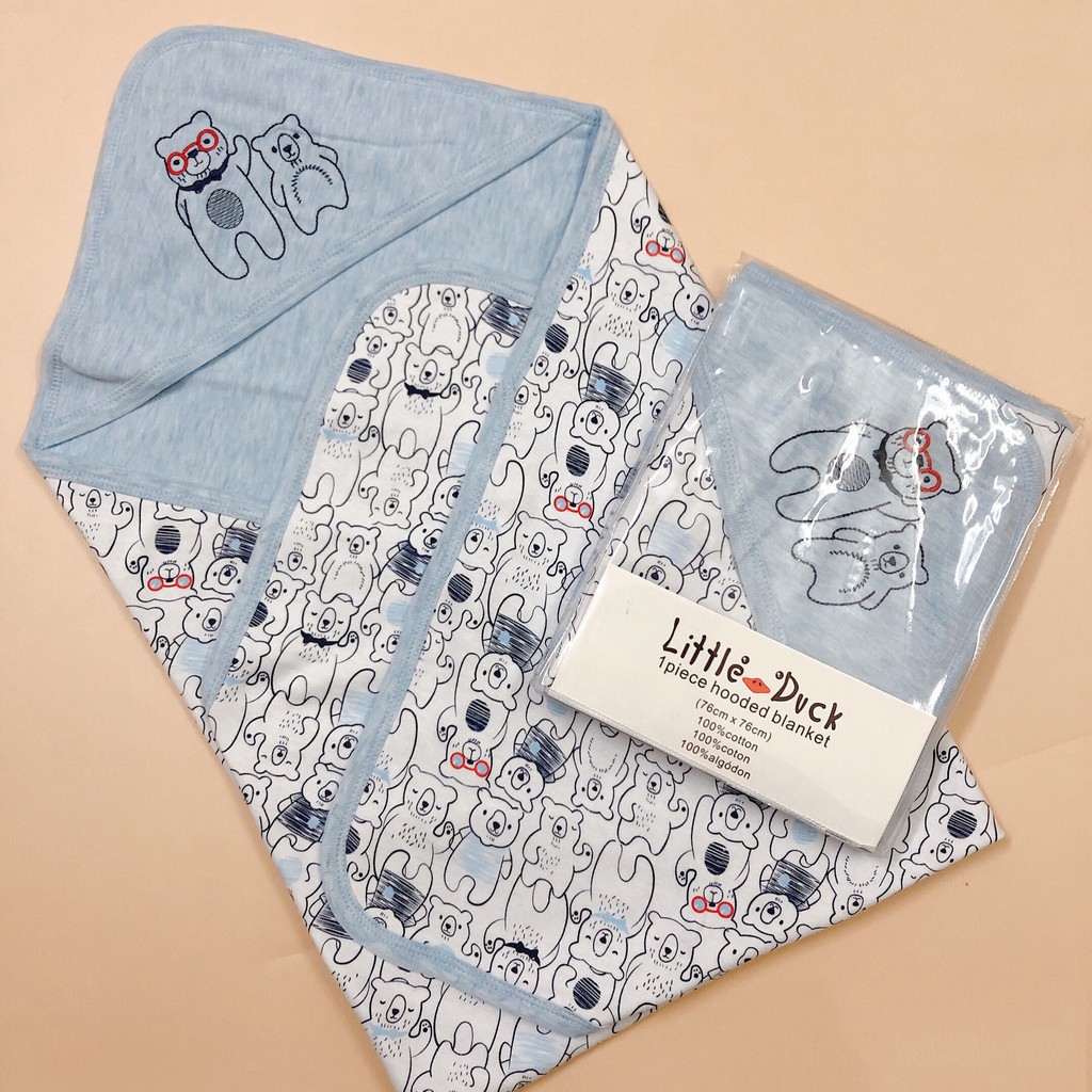 Chăn Ủ Choàng Little Duck Cotton 2 Lớp Cho Bé