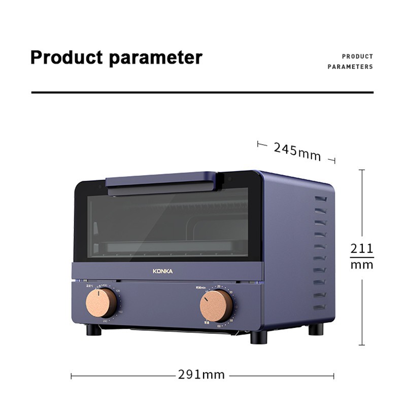 Lò nướng điện KONKA KAO-L10 dung tích 10L 800W đa năng tiện lợi dành cho nhà bếp
