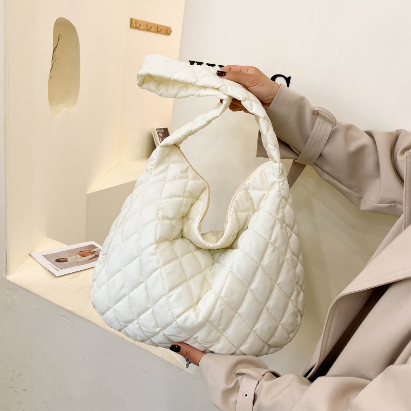 Túi Đeo Vai Bằng Cotton Nylon Đệm Bông Thời Trang Mùa Đông Cho Nữ