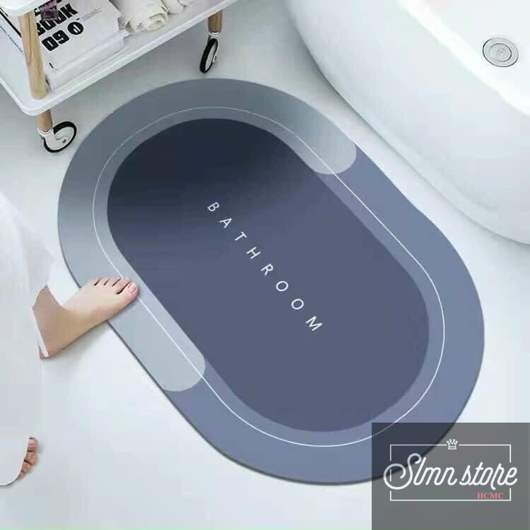 Thảm nhà tắm 40 x 60 cm siêu thấm, thảm chùi chân chống trượt mau khô, thảm chân silicon trang trí nhà tắm, nhà bếp