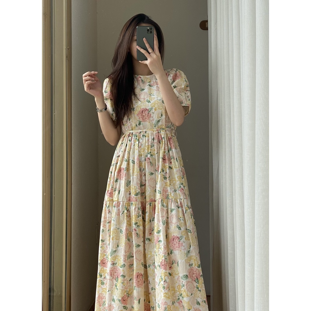 ĐẦM HOA MAXI XOÈ KÈM DÂY_DA610