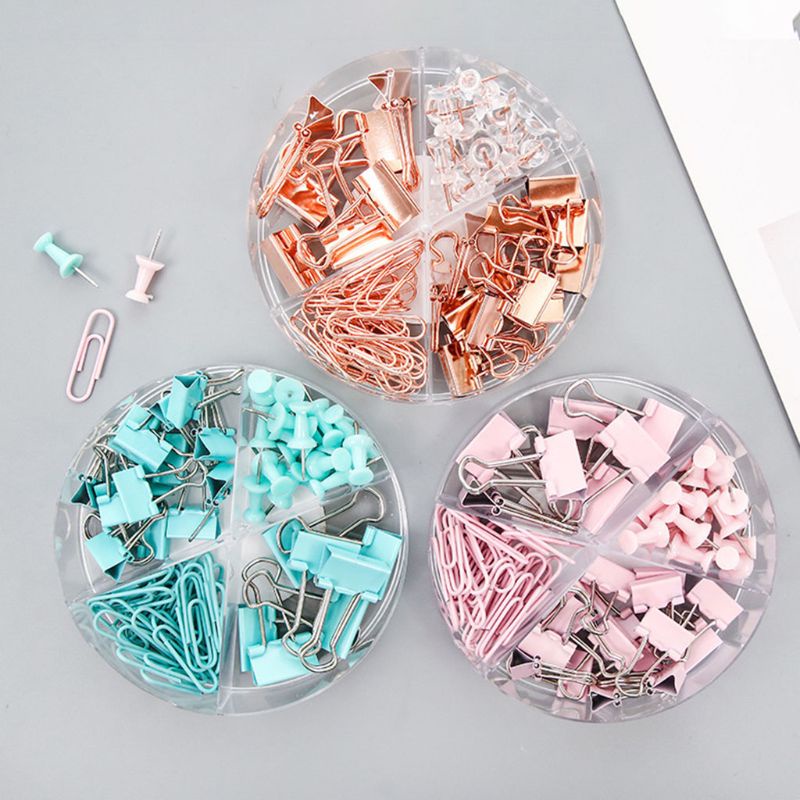 Set 72 Kẹp giấy bằng kim loại đa năng thiết kế tiện dụng cho văn phòng