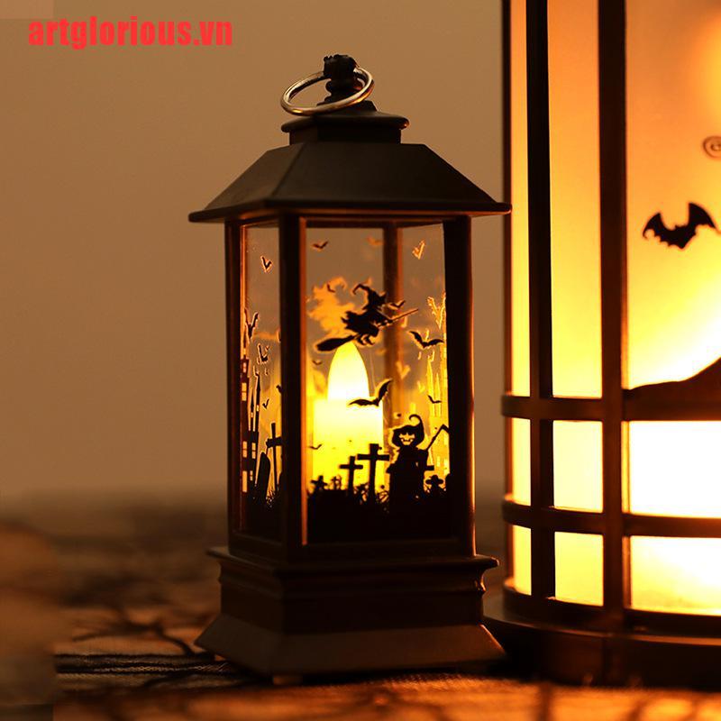 【artglorious】Halloween Vintage Pumpkin Castle Light Lamp Party Hanging LED Part