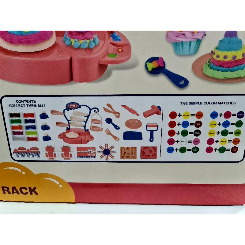 Bộ bột nặn tiệc bánh kem sinh nhật, tiệc trà chiều, size hộp gần 40cm, mã 8307 (đất nặn)