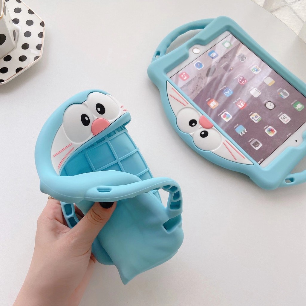 Ốp Lưng Silicone Mềm In Hình Doremon Cho Mini123 Mini45 Ipad 5 / 6 / 2017 / 2018 / Pro 9,7 10.2