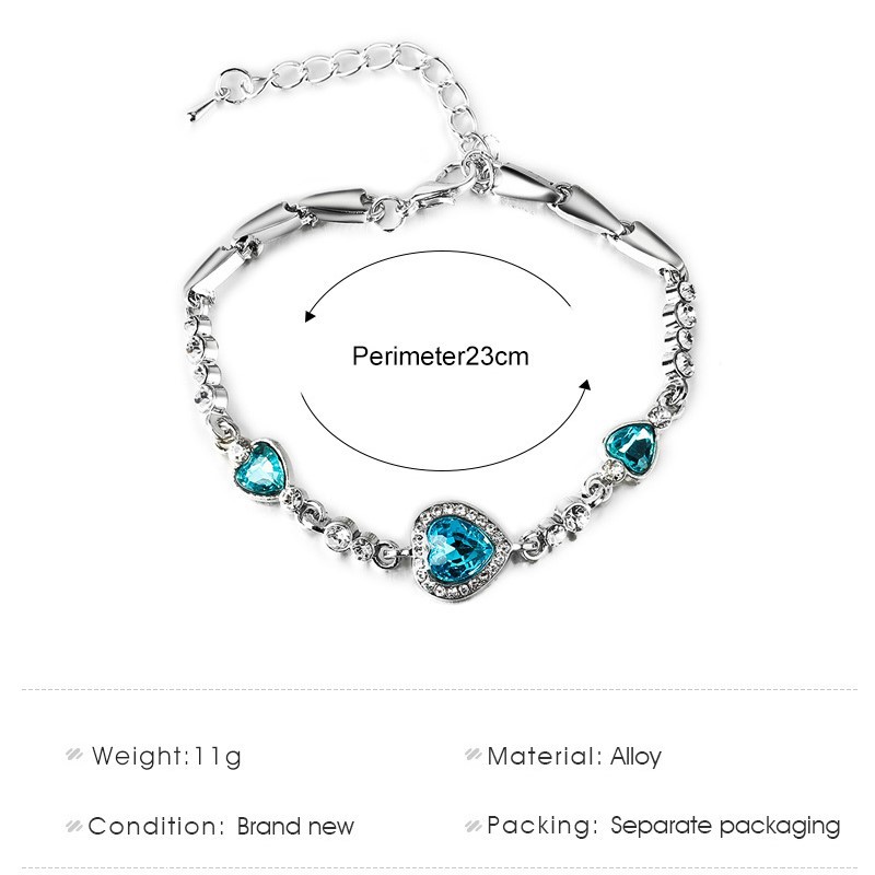 Ocean Heart Crystal Bracelet