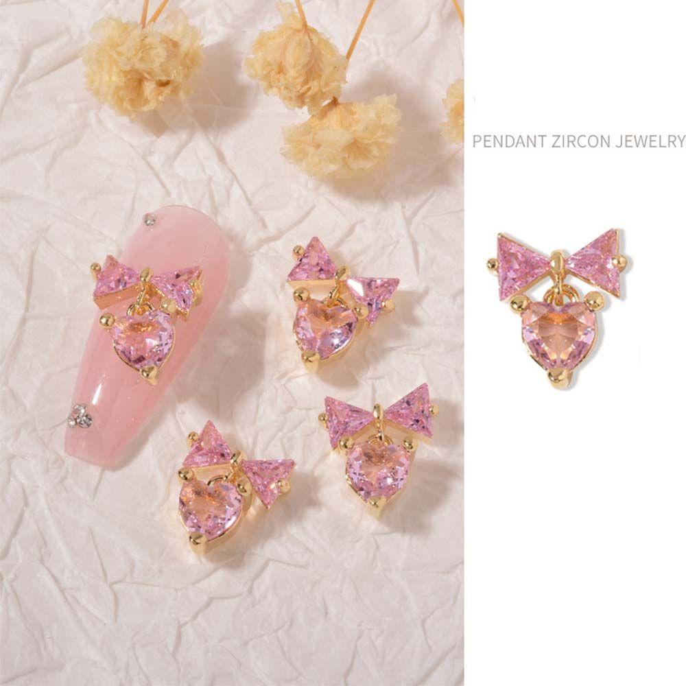 Móng Tay Giả Có Hương Thơm Đính Nơ Xinh Xắn|Hạt Charm 3D Lấp Lánh Đính Móng Nghệ Thuật|Phụ Kiện Trang Trí Móng Tay Xinh Xắn
