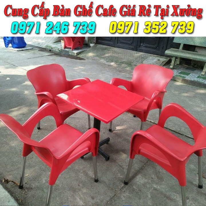 Ghế cafe nhựa nữ hoàng chân inox giá rẻ