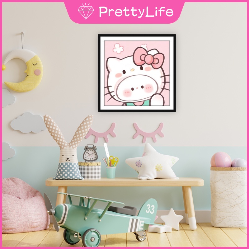 Bộ Tranh Đính Đá 5D Họa Tiết Hoạt Hình Kuromi Melody Độc Đáo Kích Thước 30x30CM DIY Dùng Trang Trí