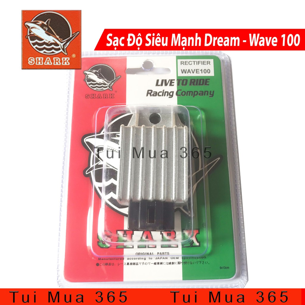 Sạc Độ Shark Gấp 2 Lần Sạc Zin xe Wave 100cc, Dream Malaysia