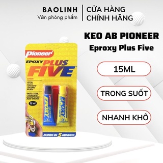 Keo Dán Hai Thành Phần Epoxy Plus Five Nhanh Khô 5 Phút , Độ Bám Dính Cao 15ml - vanphongpham.baolinh