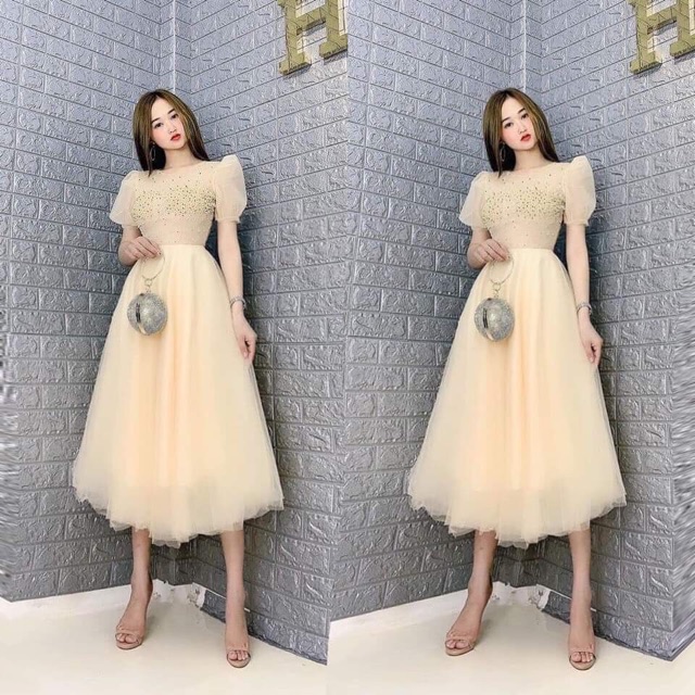 Đầm xoè kết ngọc