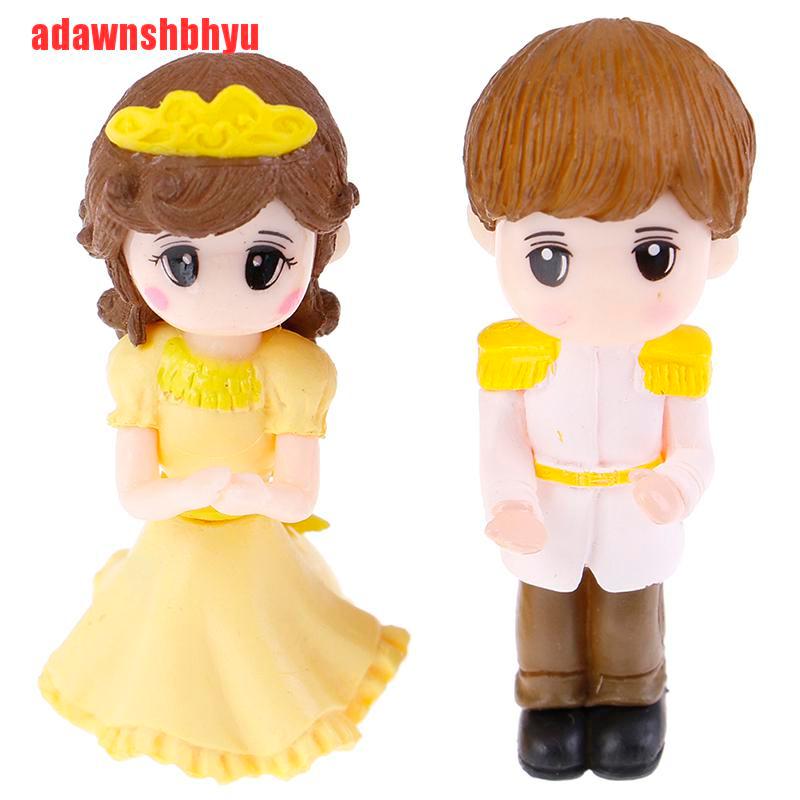 [adawnshbhyu]1set Prince Princess Couple DIY Mini Miniature Figurine Garden Micro Landscape