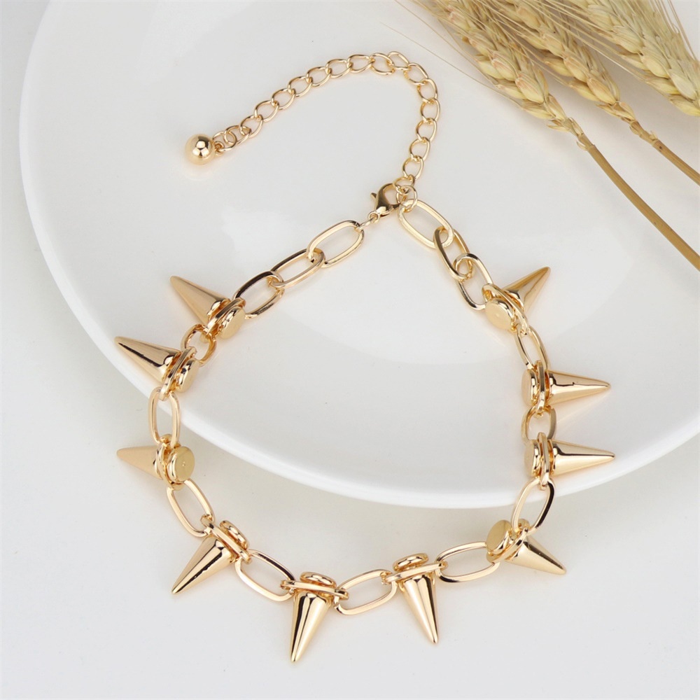 Vòng Cổ Choker Đinh Tán Bằng Kim Loại Thời Trang Hàn Quốc
