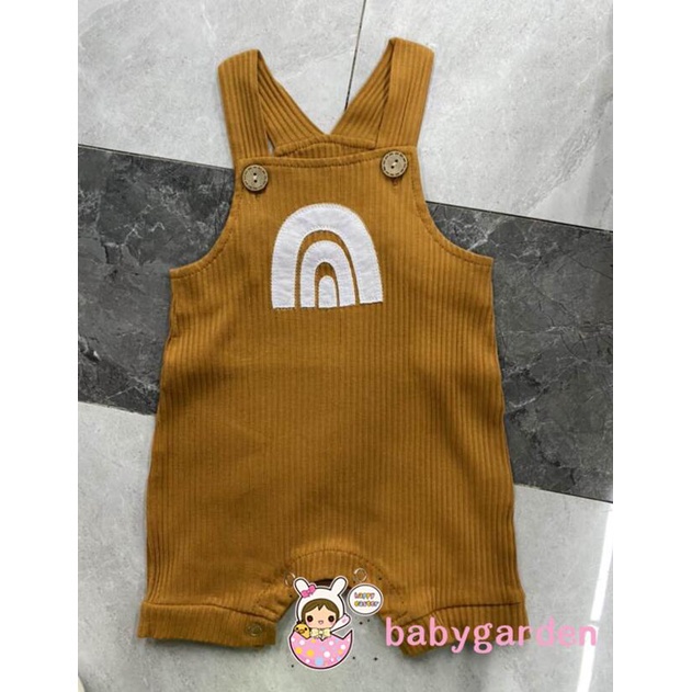 Bộ áo liền quần cổ vuông không tay họa tiết cầu vồng cho bé 0-18 tháng tuổi